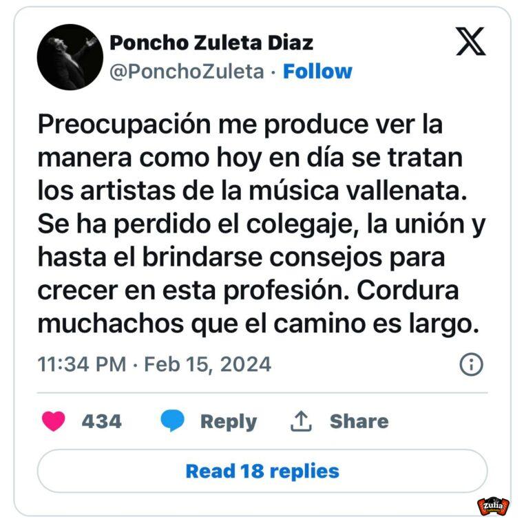 Poncho Zuleta piensa que en el vallenato se acabó el colegaje